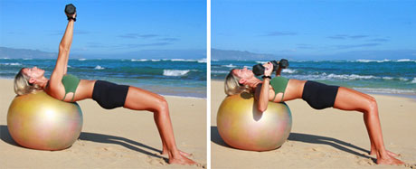 Chest Press with a Stability Ball